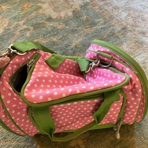 Precious Pottery Barn Kids pink and green duffle bag